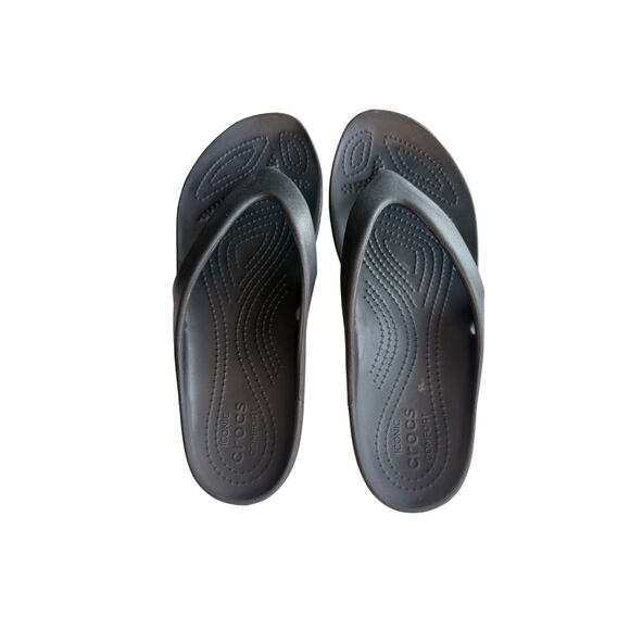 Crocs Iconic Comfort Black Womens Flip Flops Kadee II Flip size 9 - Picture 1 of 7